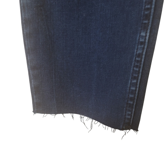 Free People Destroyed Reagan Dark Wash 5 Button Front Jeans - Size 31 - NWT - Picture 8 of 12